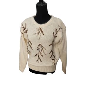Vintage Ann Katrine Angora and‎ Lambswool Soft Cozy Holiday Sweater  Size Small
